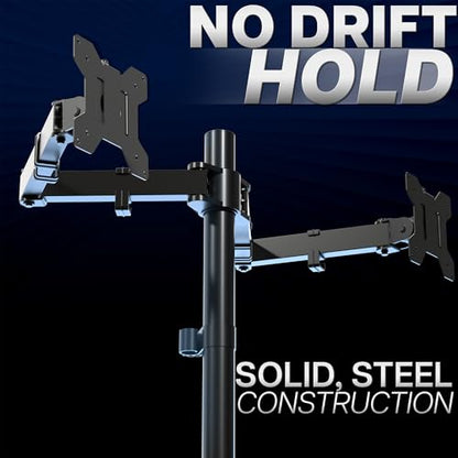 VIVO Dual Monitor Desk Mount, Heavy Duty Fully Adjustable Stand, Fits 2 LCD LED Screens up to 32 inches and 22 lbs Each, Black, STAND-V032 - color: Black, size: 13" - 32"