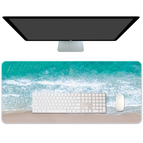 Large Mouse Pad, Mouse Pad, 31.5 x 15.7 Inch, Beach | Non-Slip Desk Pad Keyboard and Mouse Desk Mat for Gamer, Office & Home - color: Beach