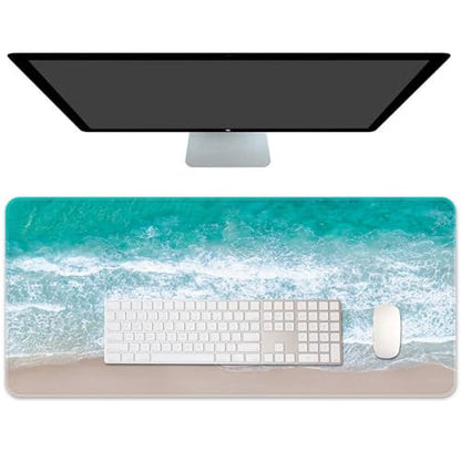 Large Mouse Pad, Mouse Pad, 31.5 x 15.7 Inch, Beach | Non-Slip Desk Pad Keyboard and Mouse Desk Mat for Gamer, Office & Home - color: Beach