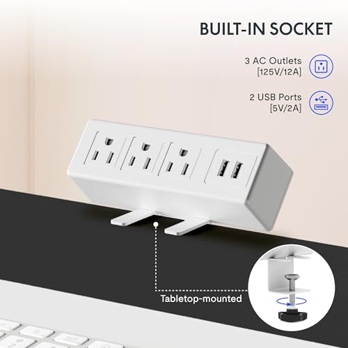 FLEXISPOT EN2 60"x24" Whole-Piece Standing Desk with Power Strip | Whole-Piece Desktop, Easy-Access Clamp Power Strip, Organized Cable Management, Modern Home Office Setup, Gray Wood Grain - color: Gray Wood Grain + White Frame, size: 60x24"