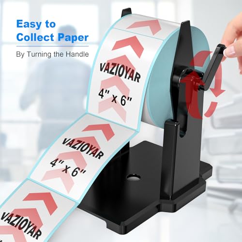 Label Holder for Rolls and Fan-Fold Labels，Compatible with Manual Recycling of Label Rolls(Large Holder) - color: Black Big Holder