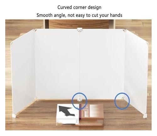 White Desktop Privacy Divider Panel – Multiple Sizes (90CM x 45CM x 35CM) for Home Office, Cubicle Partition, Noise Reduction, Space Organizer, Privacy Screen - size: 90CMx45CMx35CM