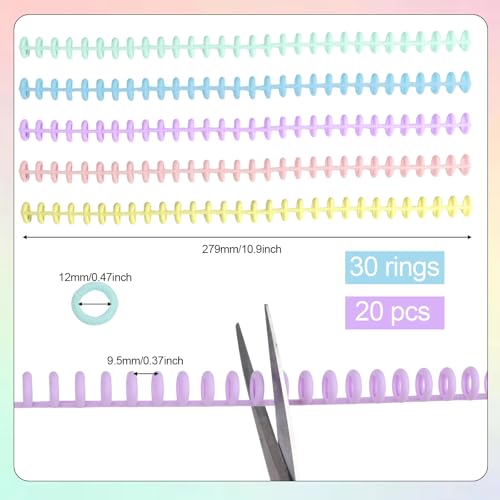 20 Pcs Plastic Spiral Binding Coils Plastic Binding Combs 30 Ring Diameter - size: 20 pcs