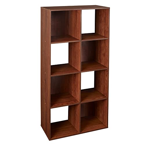 ClosetMaid Cubeicals 8 Cube Storage Shelf Organizer Bookshelf, Stackable, Vertical or Horizontal, Easy Assembly, Wood, Dark Cherry Finish - color: Dark Cherry, size: 8-Cube