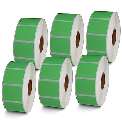 BETCKEY - 1.25" x 1" (32 mm x 25 mm) Thermal Labels, [6 Roll/Green] - color: Green, size: 1.25 in x 1 in