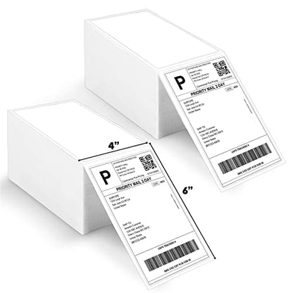 4" x 6" Fanfold Thermal Labels, 2 Stacks, 1000 Labels, Perforated - size: Stack-1000 Labels