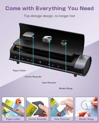 Qfun Office Presentation Laminator Machine 11x17 with 30 Laminating Sheet - color: Gray