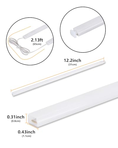 Cefrank Under Cabinet Lighting, 6-Pack 12" Linkable LED Light Bars 3000K - color: Warm White