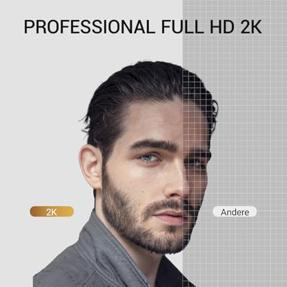 2K Webcam with Microphone, 1440P QHD Web Cam for Desktop Computer, Plug and Play USB Computer Camera for Laptop/PC, Streaming Web Camera with Auto Light Correction for Zoom/Teams/Skype, Mac/Windows - style: K1-2K