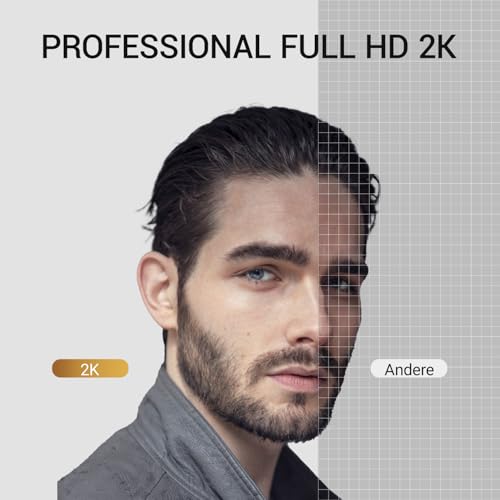 2K Webcam with Microphone, 1440P QHD Web Cam for Desktop Computer, Plug and Play USB Computer Camera for Laptop/PC, Streaming Web Camera with Auto Light Correction for Zoom/Teams/Skype, Mac/Windows - style: K1-2K