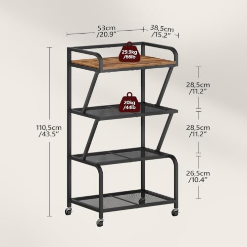 MAHANCRIS Mobile Printer Stand, Large Printer Table, 4-Tier Printer Cart
