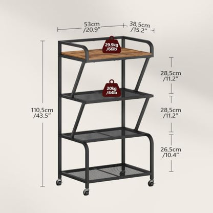 MAHANCRIS Mobile Printer Stand, Large Printer Table, 4-Tier Printer Cart
