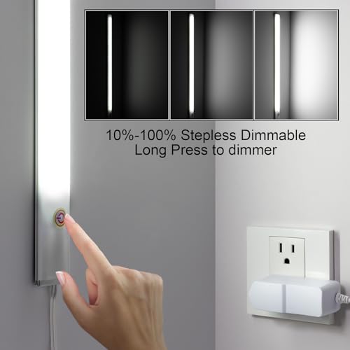 LED Under Cabinet Lighting with Touch Switch, Dimmable Under Cabinet Lights, Under Counter Lighting for Desk, Cold White 6000K - color: Cold White, size: 15 Inch - with Plug