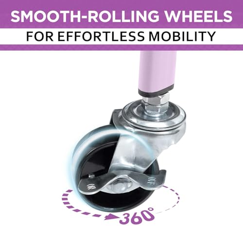 AGTEK 3 Tier Utility Rolling Cart with Lockable Wheels, Metal Multifunctional Storage, Organizer Cart for Kitchen, Office, Living Room, Makeup, Craft, Art Studio, Purple - color: Purple