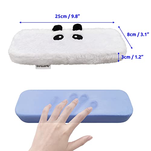 2Pack Plush Panda Chair Armrest Pads, Memory Foam Kawaii Chair Armrest Cushion with Velcro Strap, Adjustable & Washable Ergonomic Elbow Support Decompression for Home Office Gaming Chair