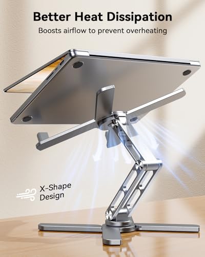 TECKNET Laptop Stand,360°Rotating Base,Adjustable Ergonomic Design