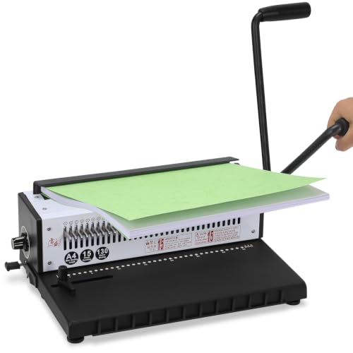 1500B34R Binding Machine Iron Ring A4 Paper Binder Tool Punch 15 Sheets/Bind 130 Sheets Multifunctional Binder Puncher for Home & Office