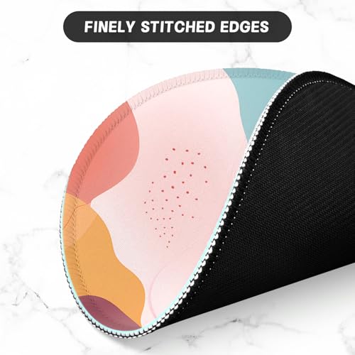 ITNRSIIET Round Mouse Pad with Stitched Edge Premium-Textured Waterproof Non-Slip Rubber Base Desktop Protection Mat Diameter 8.7 inches, Art Style Pattern - color: A03-Art Style Pattern