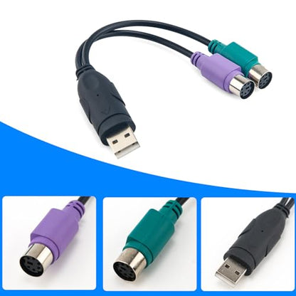 2pcs PS/2 to USB Adapter