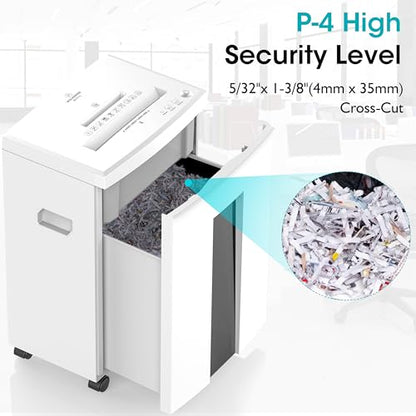 WOLVERINE SD9113 P4 Cross Cut Paper Shredder, Quiet,18 Sheet, 60 Min, White - color: White