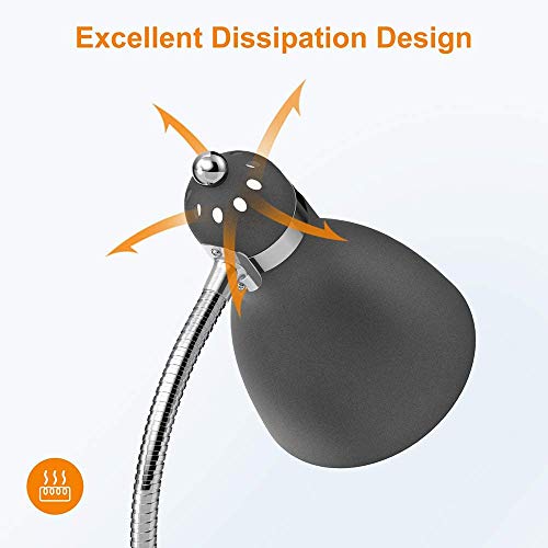 LEPOWER Floor Lamp, Metal Standing Lamp with Adjustable Gooseneck for Dorm - color: Sand Black