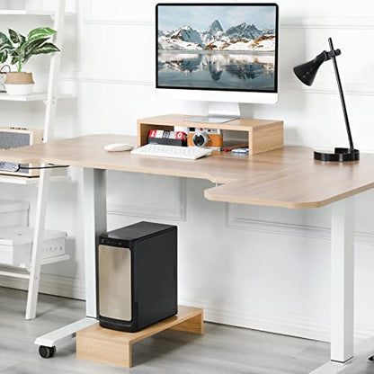 TEAMIX 2-Pack Monitor Stand Riser 20 inch, Wood Desk Computer Shelf, Maple - color: Maple, size: 2 Pack-20 inch