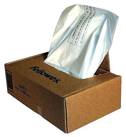 Fellowes 36053 Powershred Shredder Waste Bags for 90S, 99Ci, 99Ms, AutoMax 200C, and AutoMax 130C, 100 Bags - size: 100 Count (Pack of 1)