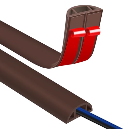 Floor Cord Covers for Wires 10FT Cable Hider Wire Cover Self Adhesive Cord Hider Floor for Offices, Homes, Workshops, Warehouses Cable Cavity 0.39" W x 0.27" H - color: Coffee, size: 1.18" x 10'
