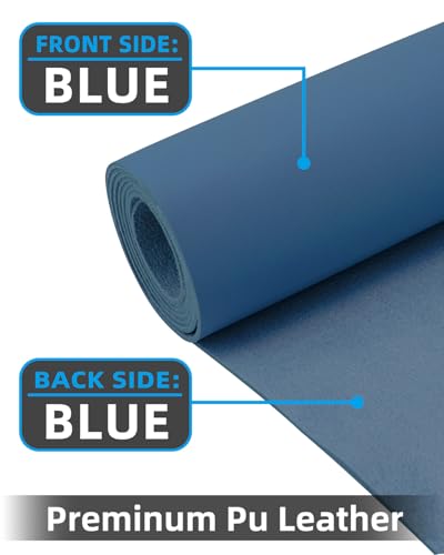 Leather Desk Pad Protector, Large Desk Mat, Mouse Pad, Non-Slip PU Leather Desk Blotter,Desk Cover mat,Desk mat for Keyboard and Mouse,Mat for Office&Home (Grey Blue, 48" x 17") - color: Grey Blue, size: 48" x 17"