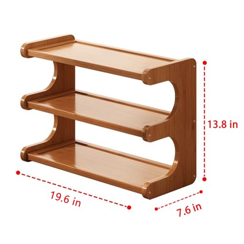 3 Tier Bookshelf for Desktop, Storage Rack, Desktop Organization - color: Brown1