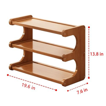 3 Tier Bookshelf for Desktop, Storage Rack, Desktop Organization - color: Brown1