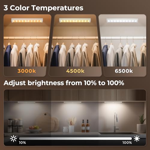 4 Pack Under Cabinet Lights, Rechargeable Motion Sensor Light Indoor Magnetic Closet Lights, Under Counter Lights for Kitchen, Wardrobe, Hallway, Stairs - size: 8.4inch-4Pack