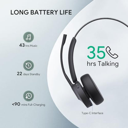 Yealink BH70 Mono Bluetooth Teams Headset with AI Mic for Work from Home PC - color: Black (Teams), style: Mono (USB-C to A)
