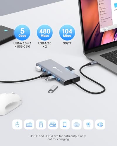 NOVOO 12 in 1 Docking Station Dual Monitor with 2 HDMI, VGA | Latptop Docking Station with 5 USB Ports, 100W PD, USB-C Data, SD/TF Card Reader, Compatible with MacBook/Dell/HP/Surface - style: 12-in-1