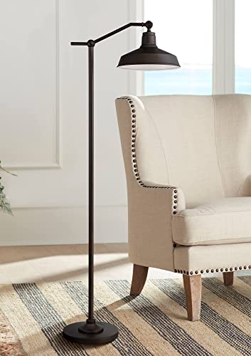 Kayne 61" Tall Satin Bronze Rustic Downbridge Floor Lamp - color: Bronze