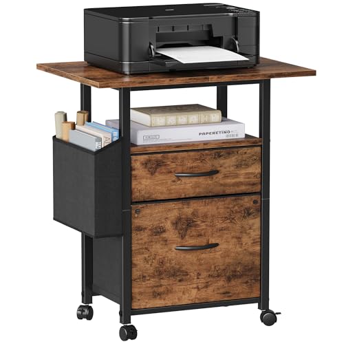 GYIIYUO 2 Drawer File Cabinet 24''W, Mobile Filing Cabinet, Printer Stand - color: Light Brown