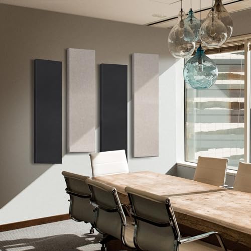 2 Pack Fiberglass Acoustic Panels 48"x12"x2" Soundproof Panels, Linen - color: Linen