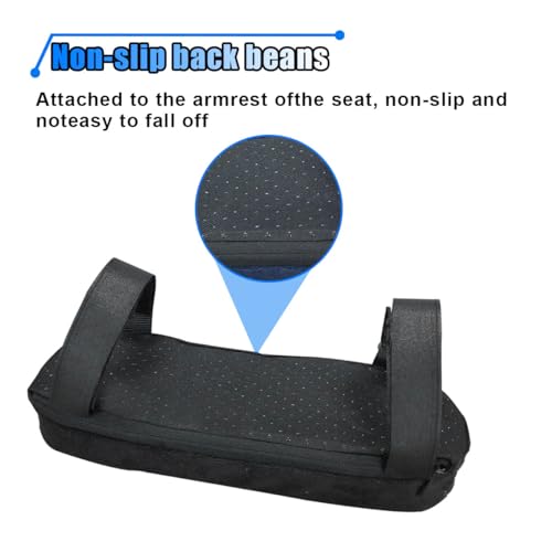 2PCS Car Seat Armrest Covers, Soft & Comfortable Office Chair Arm Pad, Anti-Scratch Car Armrest Cushion, Universal Car Armrest Pillow Protector Cover for Most Cars (Black) - color: Black