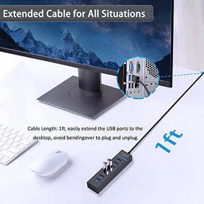 Upgraded USB Hub 3.0, VIENON 7-Port USB Extender Splitter for Laptop, PC, MacBook, Mac Pro, Mac mini, iMac, Surface Pro and More USB Devices - style: 7 Port