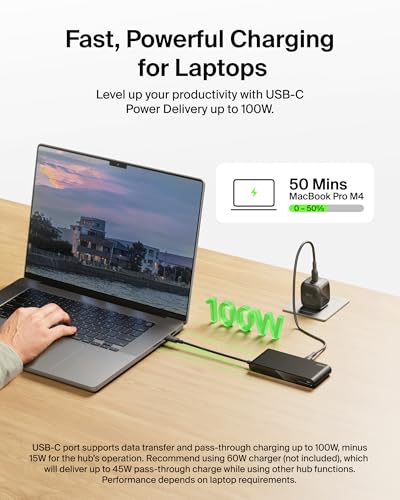 Belkin USB-C Hub 8-Port 4K HDMI 100W PD for Neo MacBook, Windows & More | 2.5Gbps ethernet, 4K@60Hz display support, compatible with Neo MacBook, Windows, and Chromebook laptops - style: 8-in-1 USB-C Hub