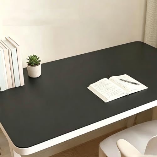Desk Mat, Waterproof PU Leather Large Office Computer Desktop Pad, Heat-Resistant Table Protector for Work Home Writing, Anti-Slip Laptop Gaming Mouse Mat (Black,39.4"x15.7") - color: Black, size: 39.4"x15.7"