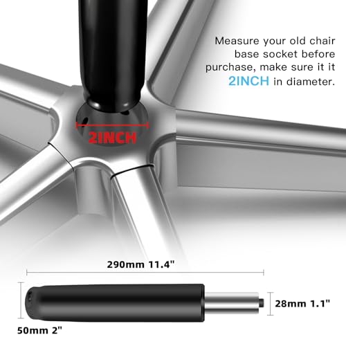 Omyoffice Adjustable Gas Lift Cylinder for Office Chairs, Black, 1000LBS Capacity | Heavy-Duty 1000 lbs, Hydraulic Pneumatic Gas Lift, Universal Fit Most Executive Gaming Desk Chairs - color: Black