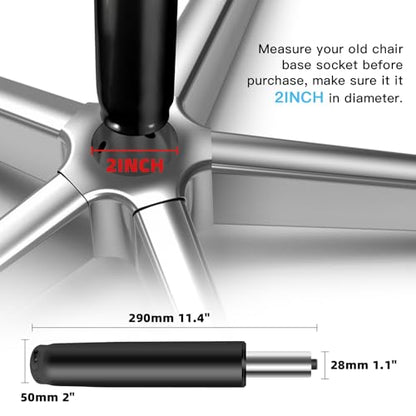 Omyoffice Adjustable Gas Lift Cylinder for Office Chairs, Black, 1000LBS Capacity | Heavy-Duty 1000 lbs, Hydraulic Pneumatic Gas Lift, Universal Fit Most Executive Gaming Desk Chairs - color: Black
