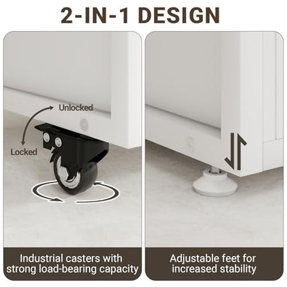 Natwind 3 -Tier Rolling Printer Cabinet with File Storage,23.6"x15.8",White - size: Style A