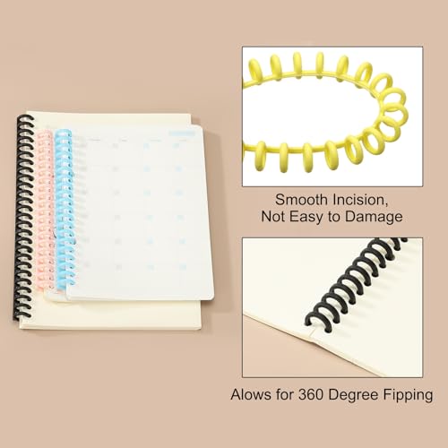 PATIKIL 8.5mm(1/3") Plastic Spiral Binding Coils, 30 Pcs Binding Spirals 20-25 Sheet Capacity Binding Spirals for Binding Paper Sheets, Yellow - color: Yellow, size: 8.5mm(1/3")