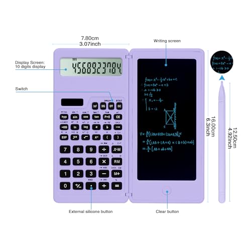 LveSunny Scientific Calculator for Students, Math Calculator with Notepad - color: Purple