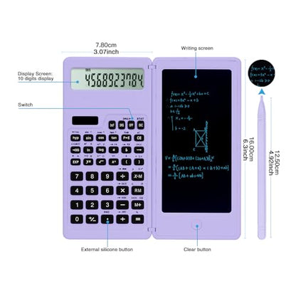 LveSunny Scientific Calculator for Students, Math Calculator with Notepad - color: Purple
