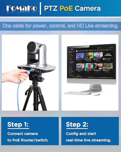 FoMaKo HDMI PTZ Camera, AI Auto-Tracking Gen 3, 20x Optical Zoom, IP USB3.0 HDMI,for Church Services Worship Education,Free NDI Upgrade,FMK12UH Pro(20x),Matte Silver - color: Matte Silver
