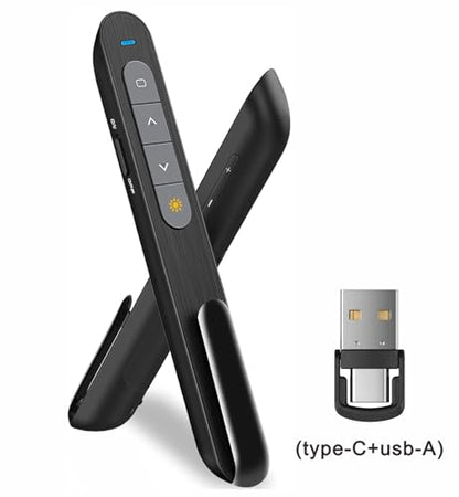 Presentation Clicker USB c, Hyperlink Volume Control Presentation Clicker,PowerPoint Clicker Presentation Remote， Pointer Slide Advancerwith USB-A&C Receiver， Computers, laptops,Mac Keynote,LBBYDDLL