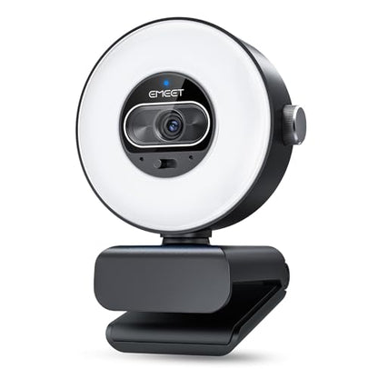 EMEET S600L 4K Webcam for Streaming with Ring Light, 1/2" Sensor, 0.2S PDAF - style: S600L Ring Light 1/2" Sensor